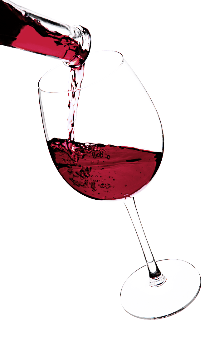 a glass of red wine 