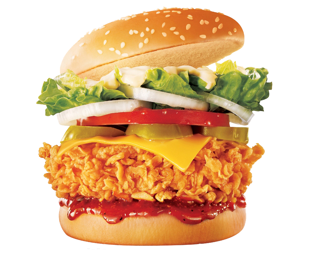 a close up of a burger 